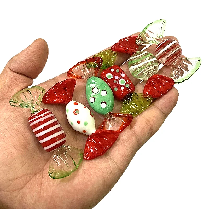 

6pcs Vintage Handmade Murano Glass Candy Figurine Unique Collection Home Tabletop Decor Ornament Christmas Present New Year Gift