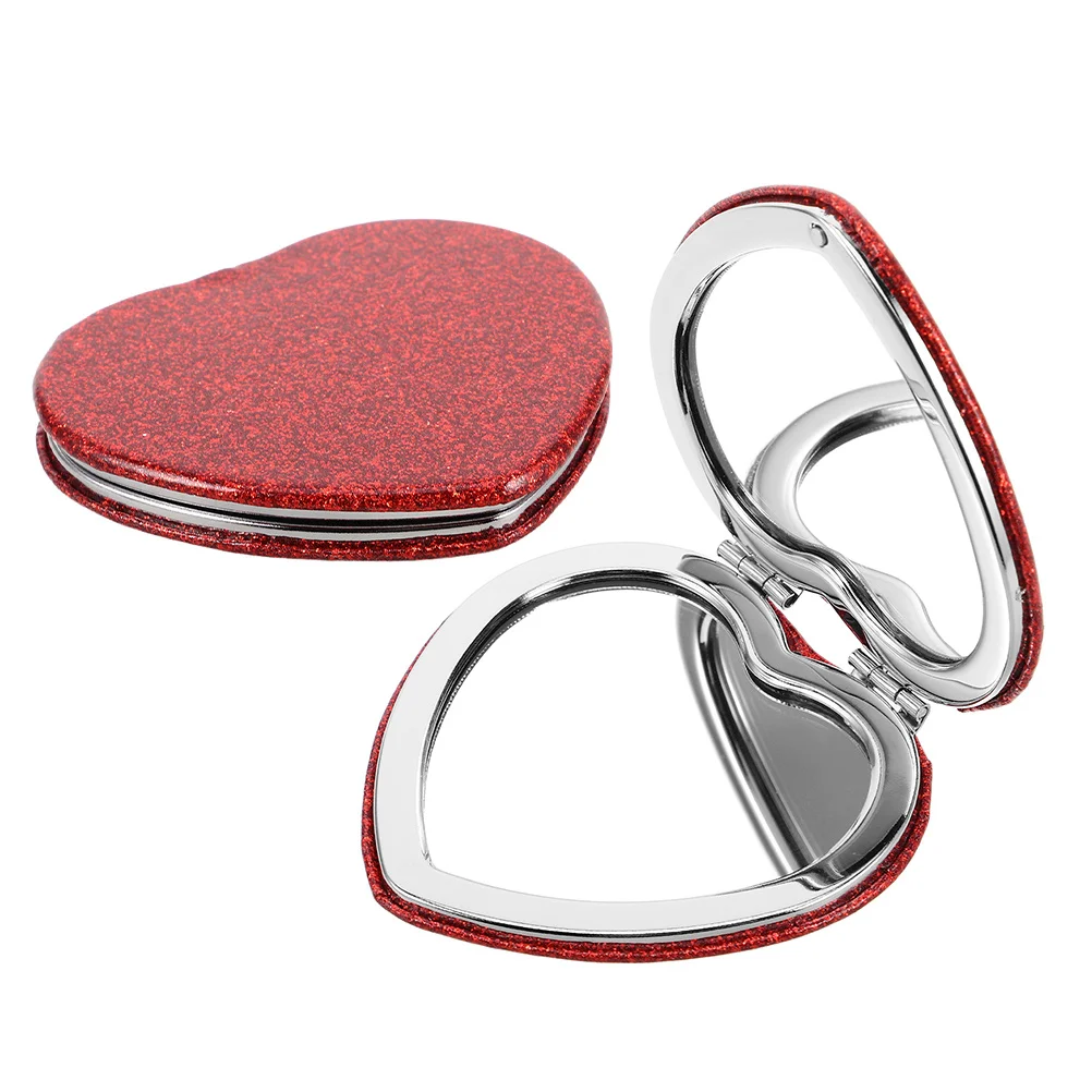 

2Pcs Mini Heart Foldable Makeup Mirror Double Sided Portable Compact Pocket Mirror for Purse Women Girls Purse Compact Mirrors