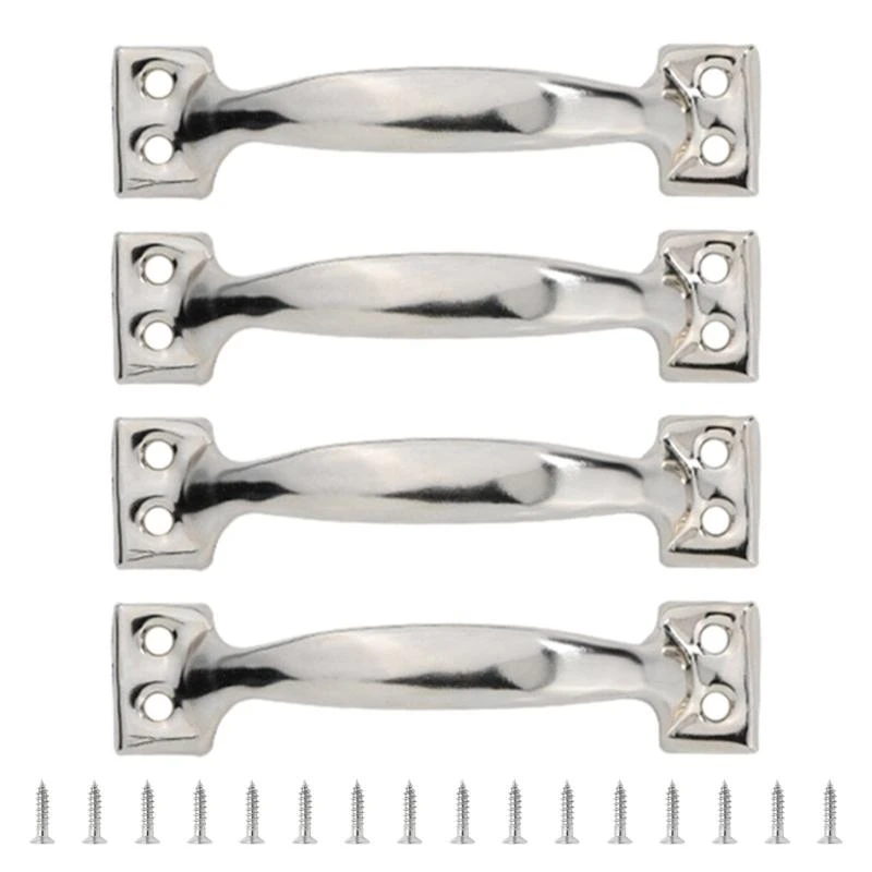 

Set of 4 Iron Pulls for Kitchen Cabinets Garage Door and Dressers Handles Fence Cupboard Handles Furniture Knob