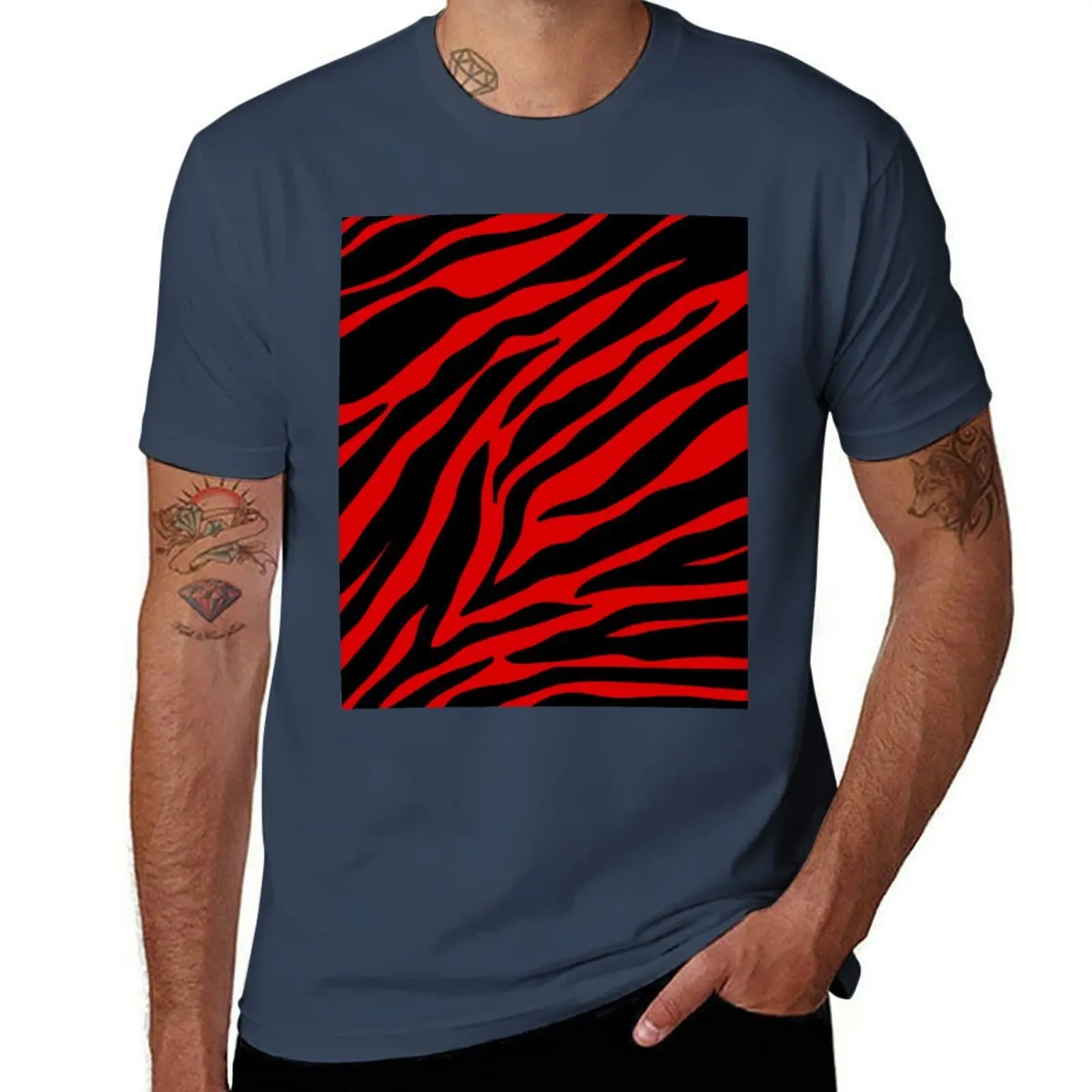 

red zebra T-Shirt cotton t shirt pack t shirt man casual T-Shirt