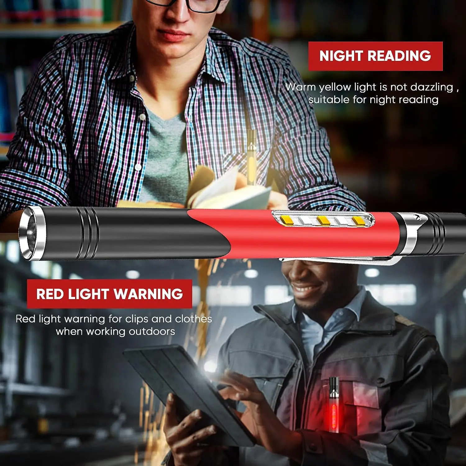 Mini Led Pen Light USB Rechargeable Flashlight Super Bright 4 Modes Pocket Torch Waterproof for Repair Emergency Nurses Doctor