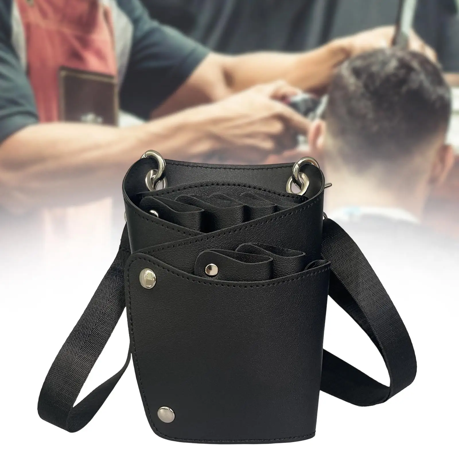 

Сумка для парикмахерских ножниц, поясная сумка для парикмахера, универсальная, портативная, с ремнем, легкая, черная, чехол для ножниц