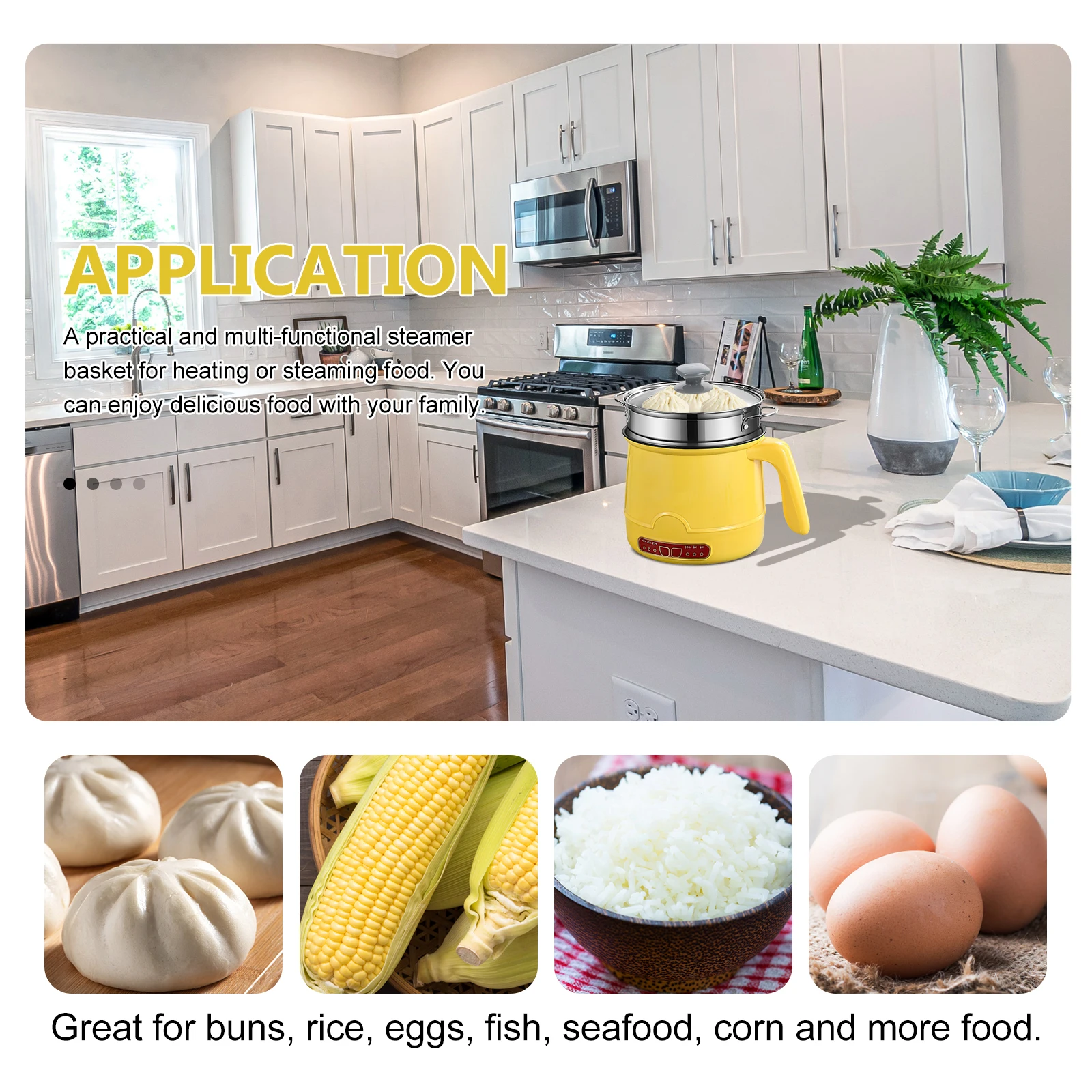 

Stainless Steel Steamer Basket Pressure Cooker Food Small Glass Steaming for Cooking