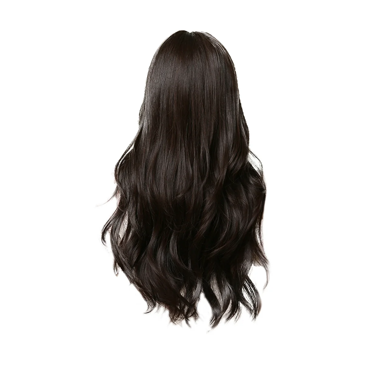 

Long Brown Wigs with Bangs Wave Synthetic Wigs for Women Chemical Fiber Curly Hair with Bangs