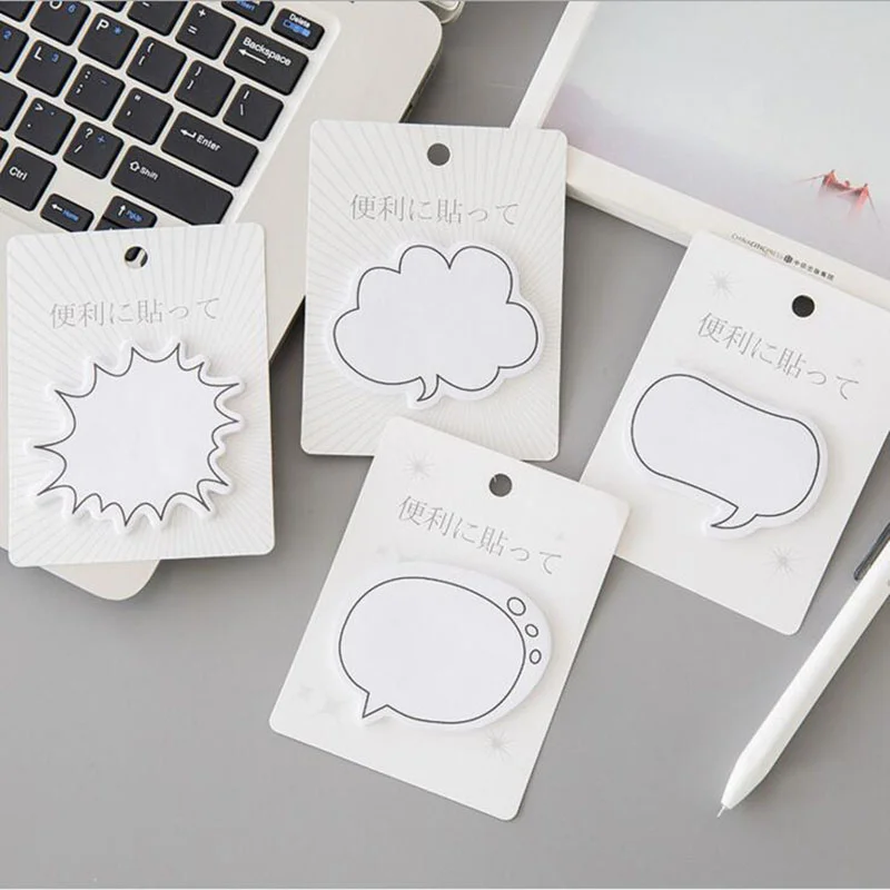 1set Fresh Simple Dialog Box Memo Pads Sticky Notes School Office Supply Student Stationery Message Sticker Label