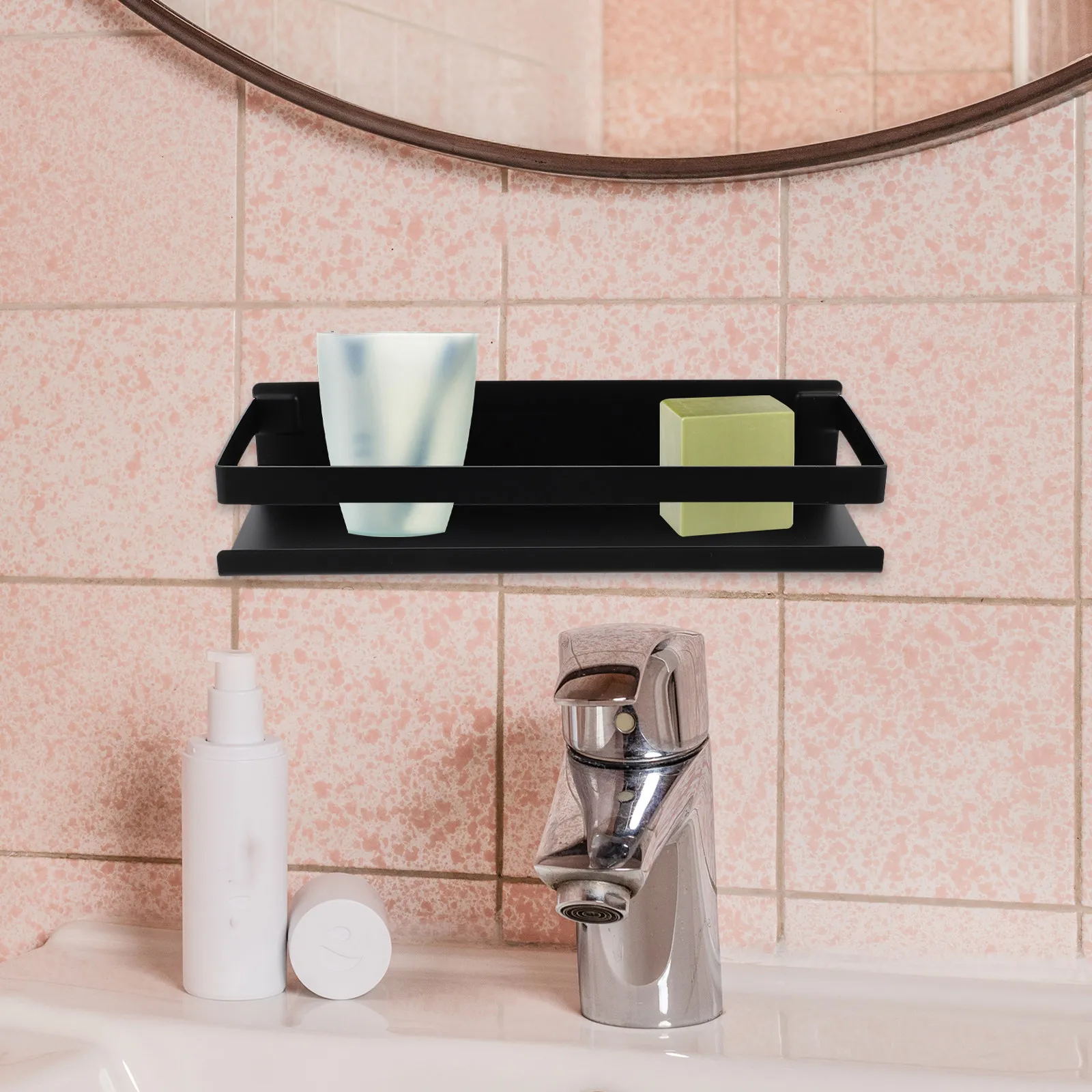 1Pcs Stainless Steel Wall Mounted Bathroom Storage Rack Heavy Duty Rust ...