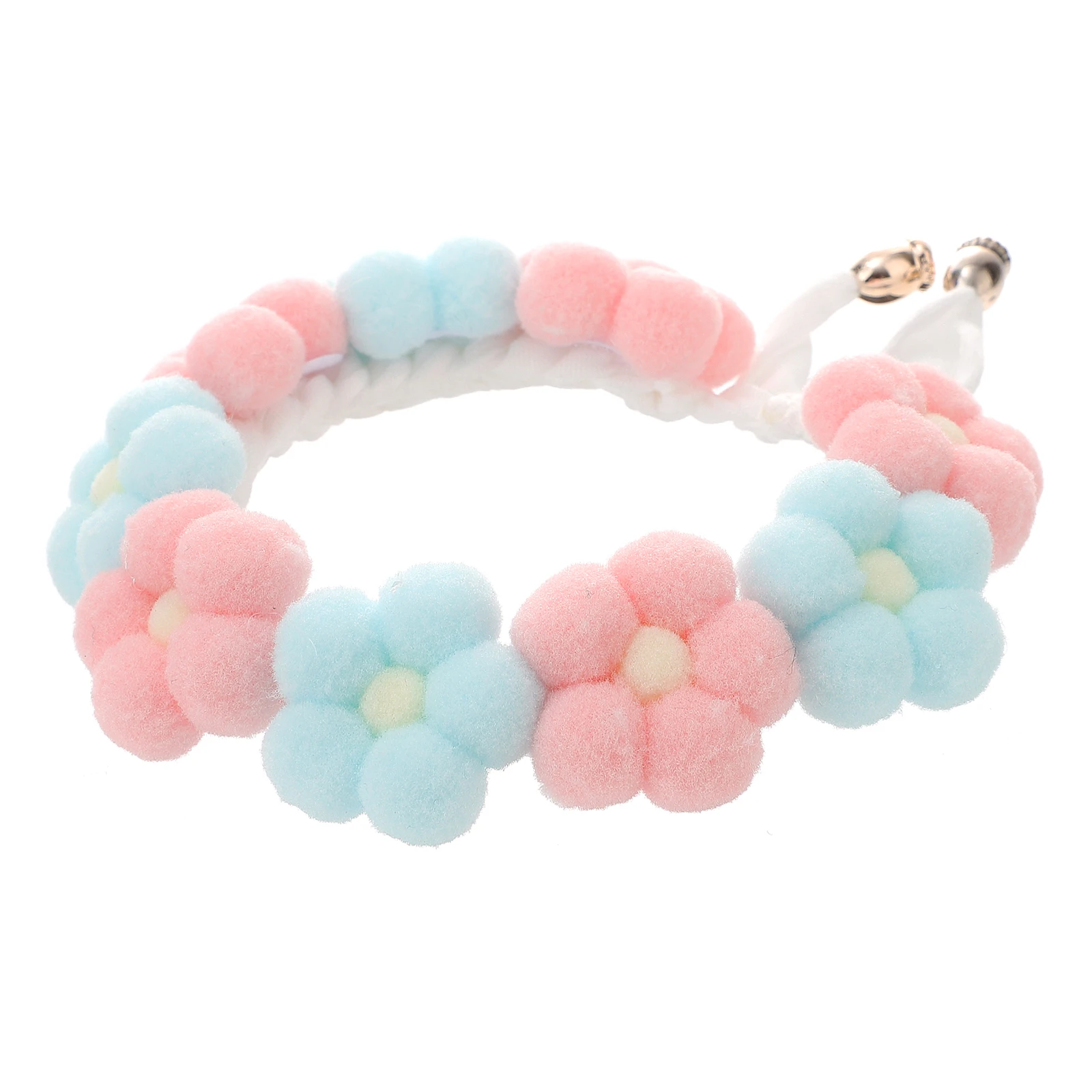 

H Knitted Pet Collar Pink Scarf Rhinestone Hairball Name Tag Adjustable Dog Cat Collar Lightweight Safe Durable Fashionable
