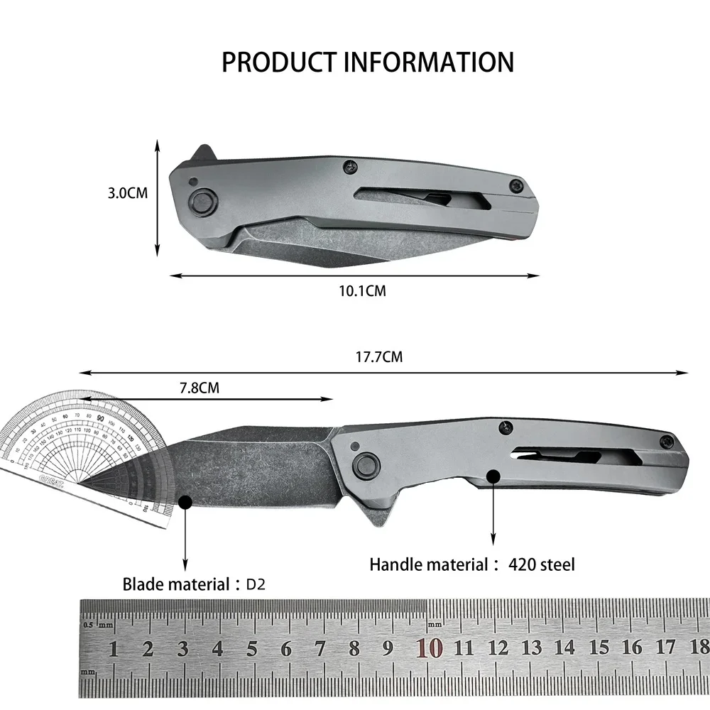 Outdoor EDC KS 1404 Folding Pocket Knife D2 Blade 420 Steel Handle Outdoor Hunting Camping Portable High Hardness Tools Knives