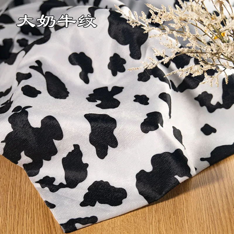 Imitation Animal Pattern Short Plush Fabric Animal Print Tiger Leopard Zebra Cow Spotted Fabric Wild Man Costume Diy Toy Fabric