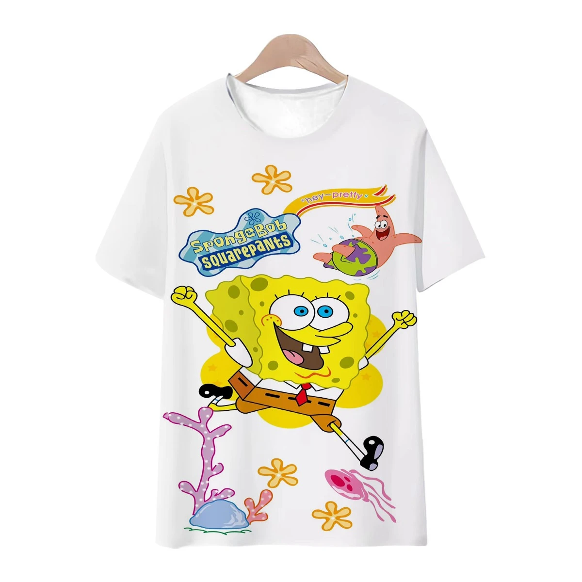 SpongeBob SquarePants Big Star 3D Printed Trendy Fashion Personalized Cartoon Children's Parent Child T-shirt