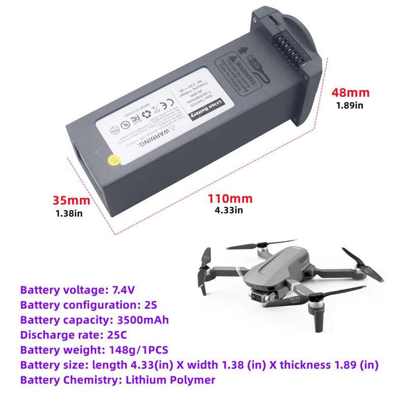 RC bateria do drona 7.4V 3500mAh bateria Lipo do 4DRC F4 składana fotografia lotnicza 6K bezszczotkowe akcesoria do motocyklu 7.4V bateria