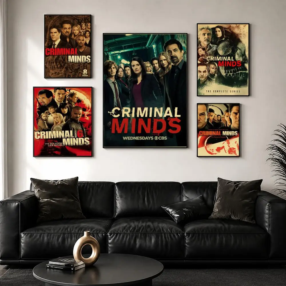Movie C-Criminal M-Minds Poster Perfect Sticker Self Adhesive for Office Home Theater Wall Art Decor Fancy Gift