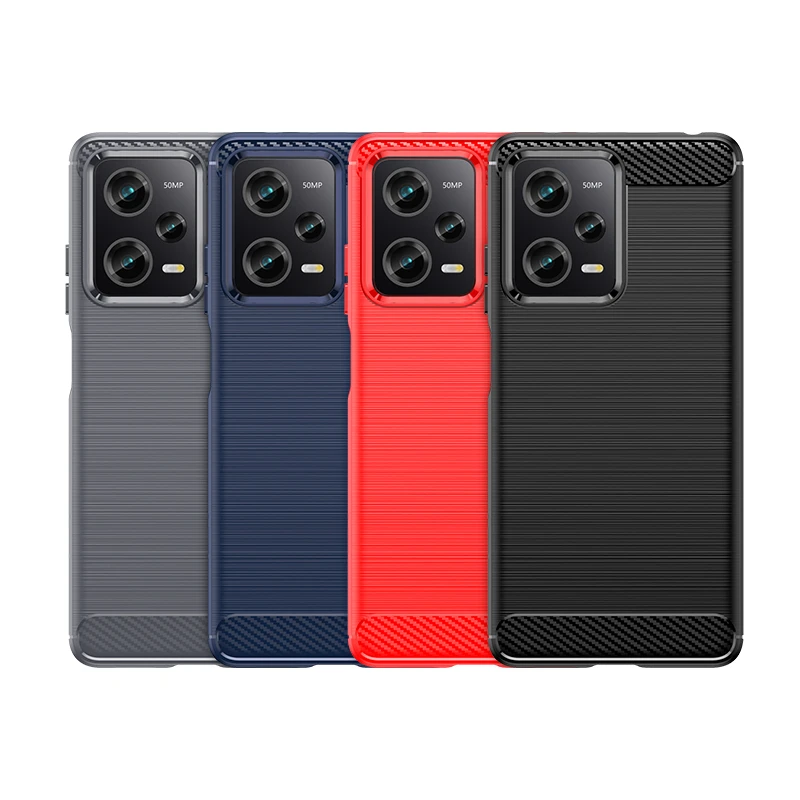 For Xiaomi Redmi Note 12 Pro Case Cover Redmi Note 12 Pro Capas Carbon Fiber Soft TPU Cover Redmi Note 12 11 13 Pro Plus Fundas