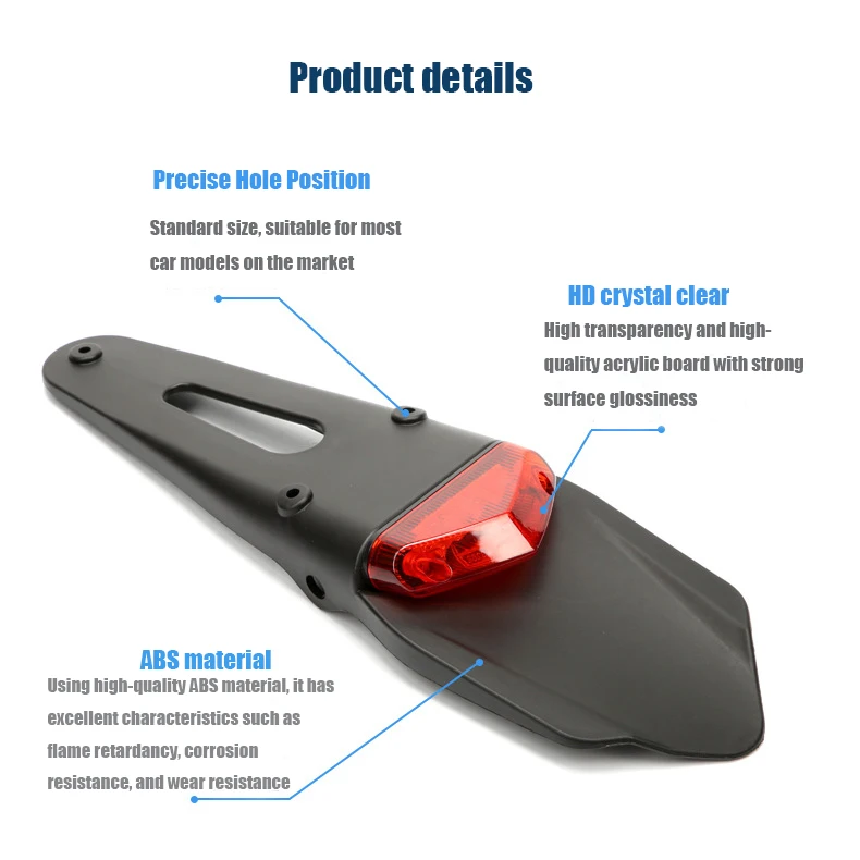 دراجة نارية عالمية 12 فولت LED الضوء الخلفي مصباح مكبح مع الحاجز الخلفي لوحة ترخيص قوس حامل للدراجة على الطرق الوعرة