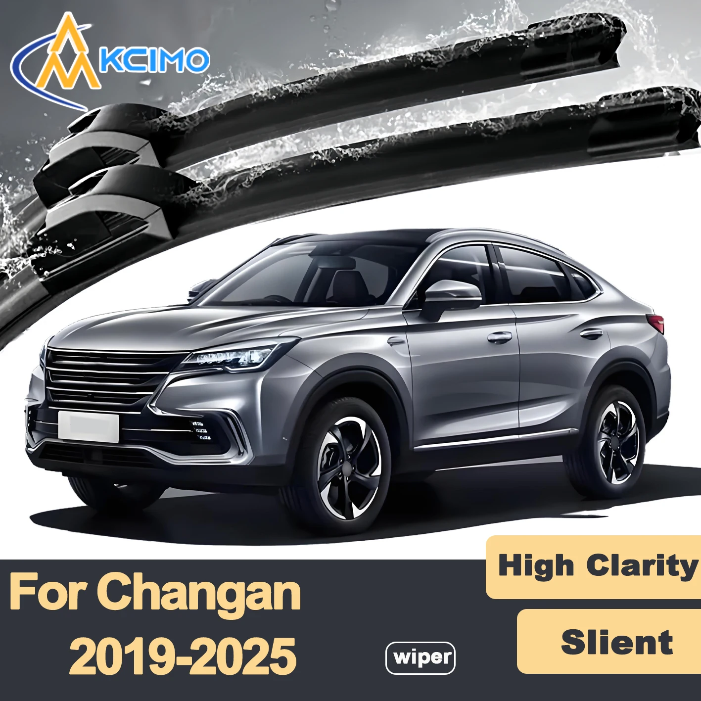 

Premium Rubber Durable Silent Windshield Wiper Blades 2pcs for Changan CS85 2019-2025 Front Wiper Blades Set