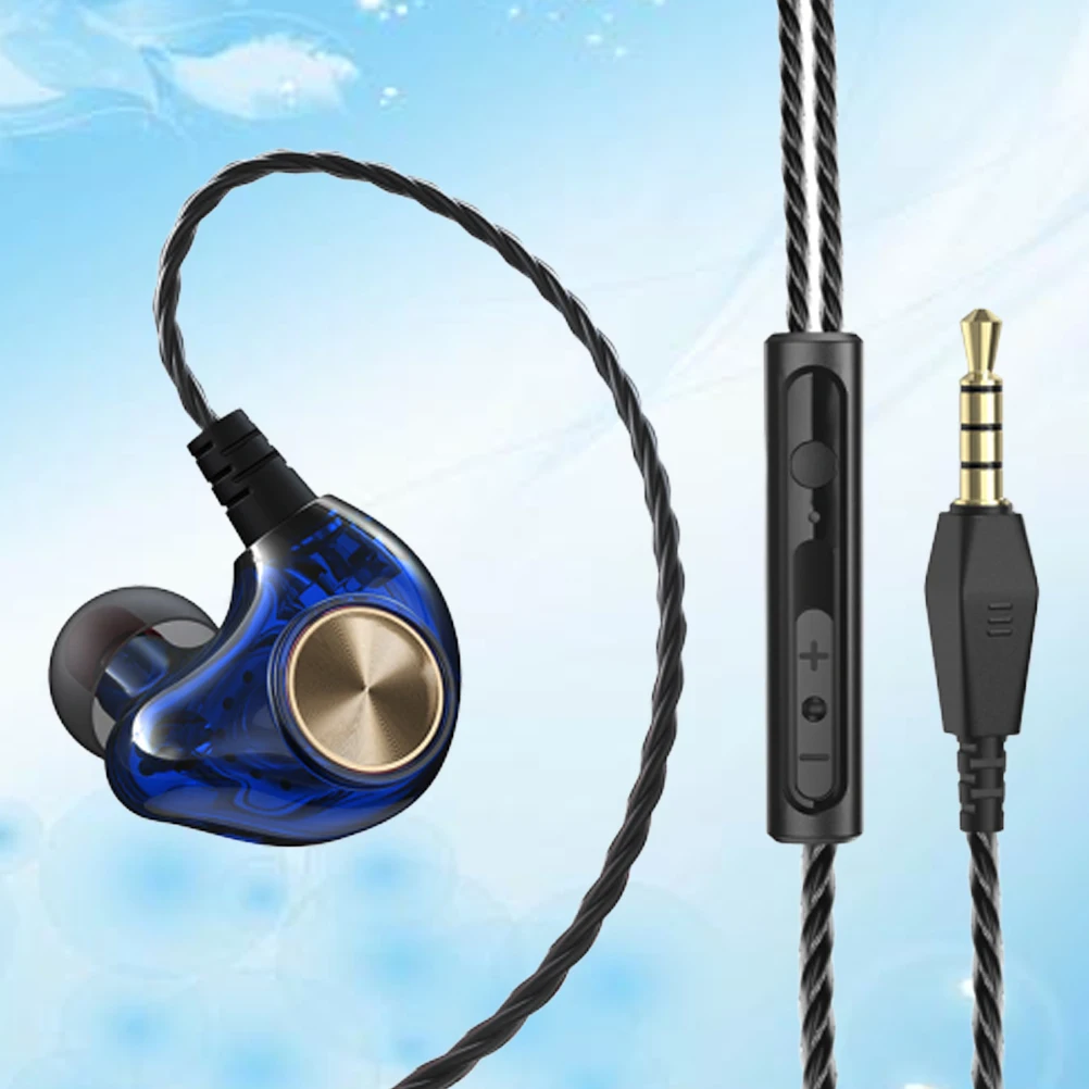 

Wired Earphone In Ear Headphone Subwoofer Bass Stereo Headset Transparent Shell Tangle Free Cables Inline Control Microphone