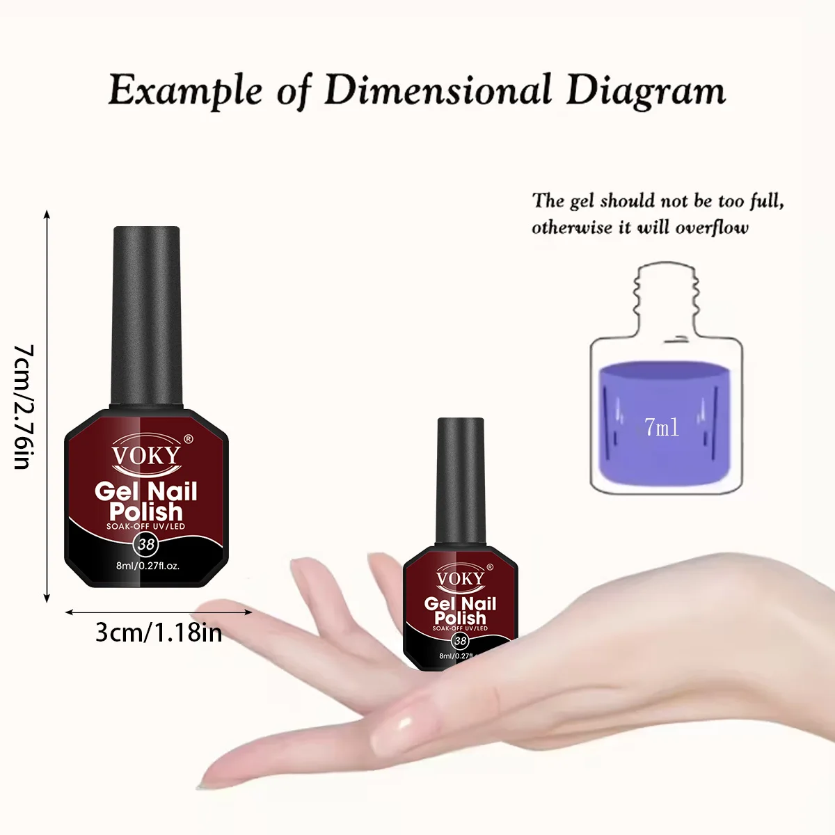 Pegamento para uñas semipermanente VOKY de 8 ml, pegamento para quitar uñas LED para salón de uñas, esmalte de uñas para mujer, productos para el cuidado de las uñas, esmalte de uñas en gel