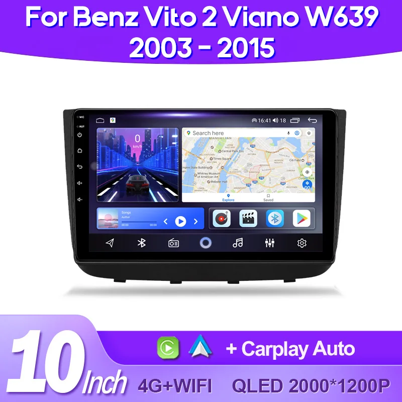 

QSZN Car Radio For Benz Vito 2 W639 Viano 2003-2015 2K QLED Android 13 Multimedia Video Player AI Voice CarPlay GPS 4G Head Unit