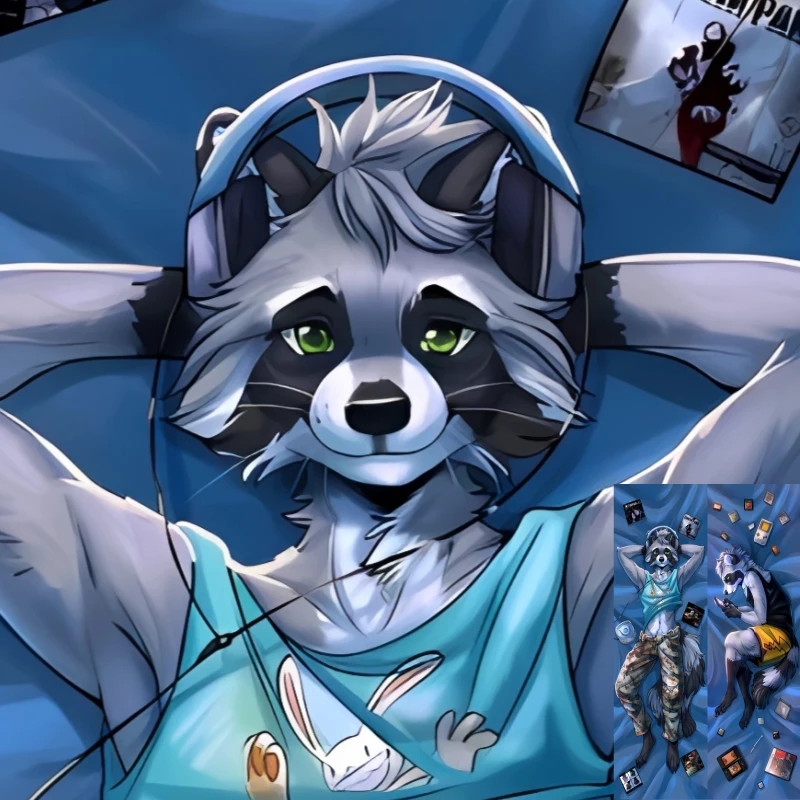 

Dakimakura Anime Pillow cover Furry Rocco Double-sided Print Of Life-size Body Pillowcase Gifts