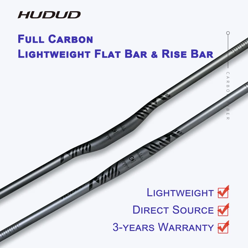 

Hudud HB01-12 Carbon Flat Bar Rise Bar | T800+T700 | Handlebar Width 580 to 800mm | Backsweep 5° | Rise 18mm