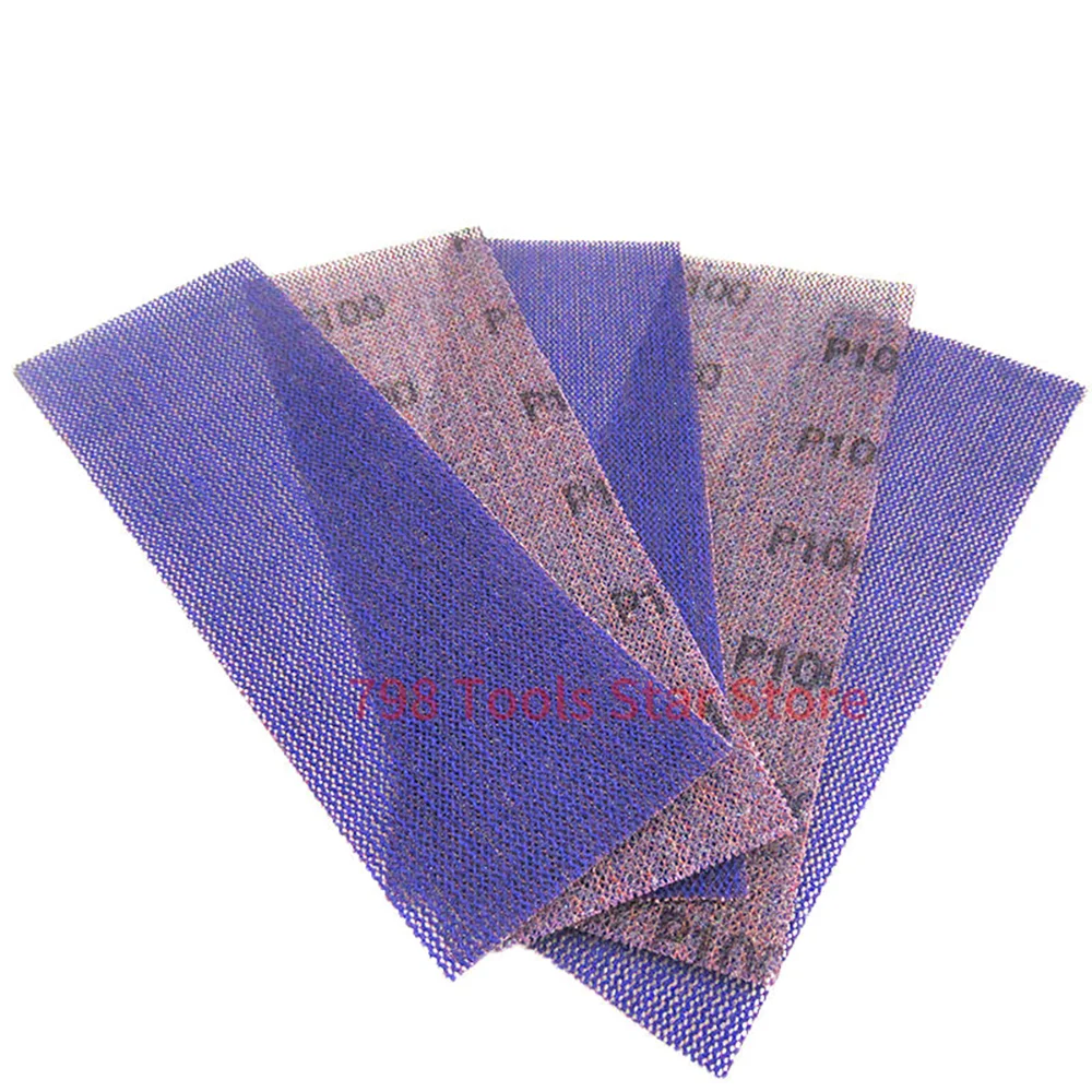

50 шт. 2-3/4 x 8 дюймов фиолетовая керамическая сетчатая наждачная бумага, 70x198 мм антиблокировочные сетчатые листы на липучке для авто, дерева, металла, гипсокартона