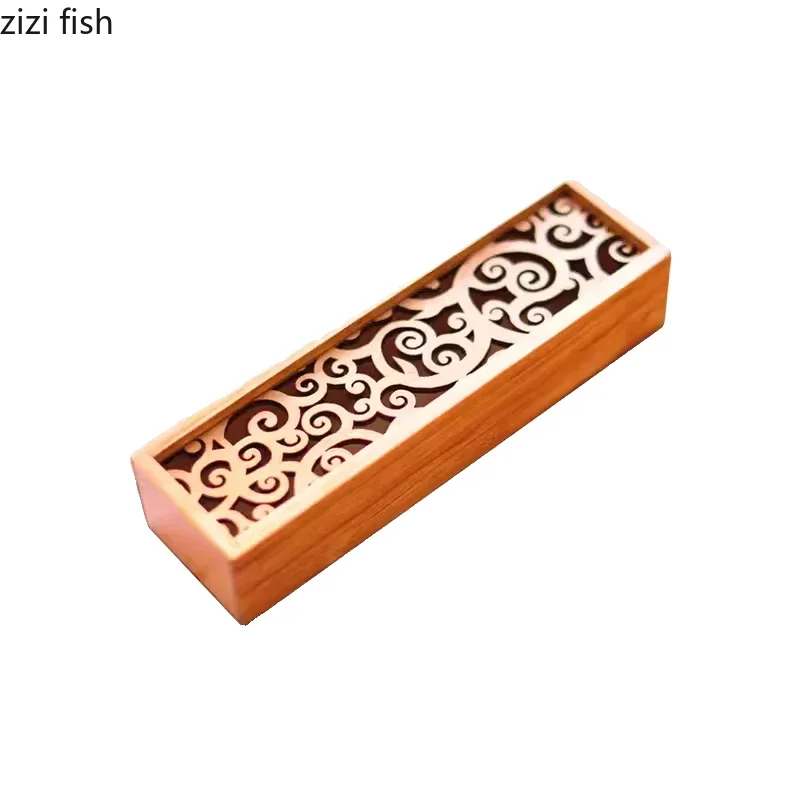 Creative Hollowed Out Wooden Sushi Plate Afternoon Tea Dessert Dim Sum Plate Molecular Food Display Plate Dry Ice Wooden Box