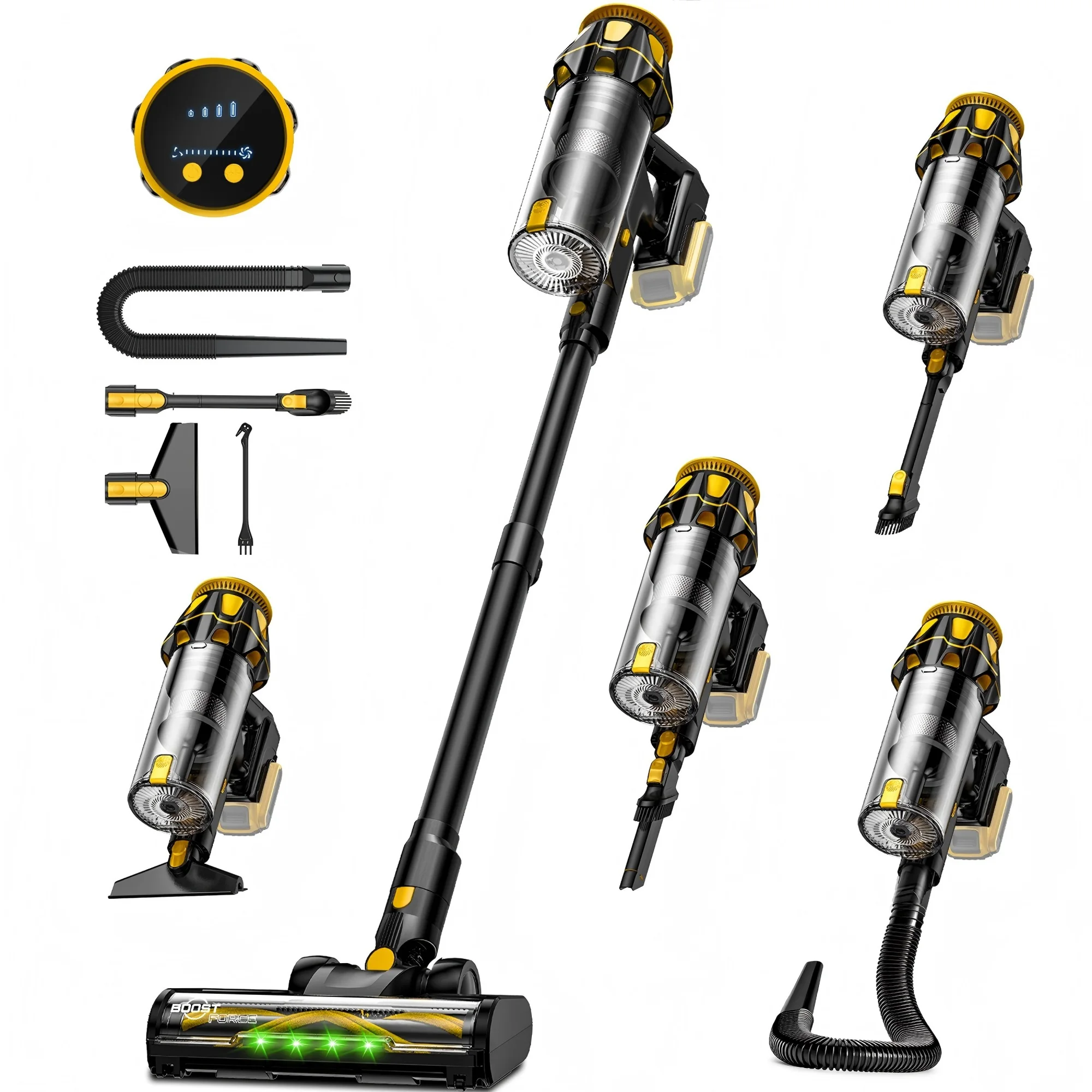 Cordless Stick Vacuum Cleaner Compatible with DeWalt 20V Battery, 55KPa Powerful Suction & 400W Motor, Self-Standing Vacuum for Hard Floors, Carpet and Home Cleaning (Battery Not Included)