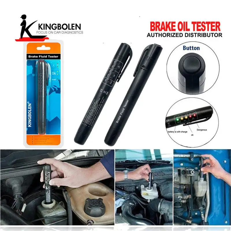 New Brake Fluid Tester Car Liquid testing With 5 LED Indicator Display for DOT3/DOT4 Car Diagnostic Check Pen Brake Fluid Tester