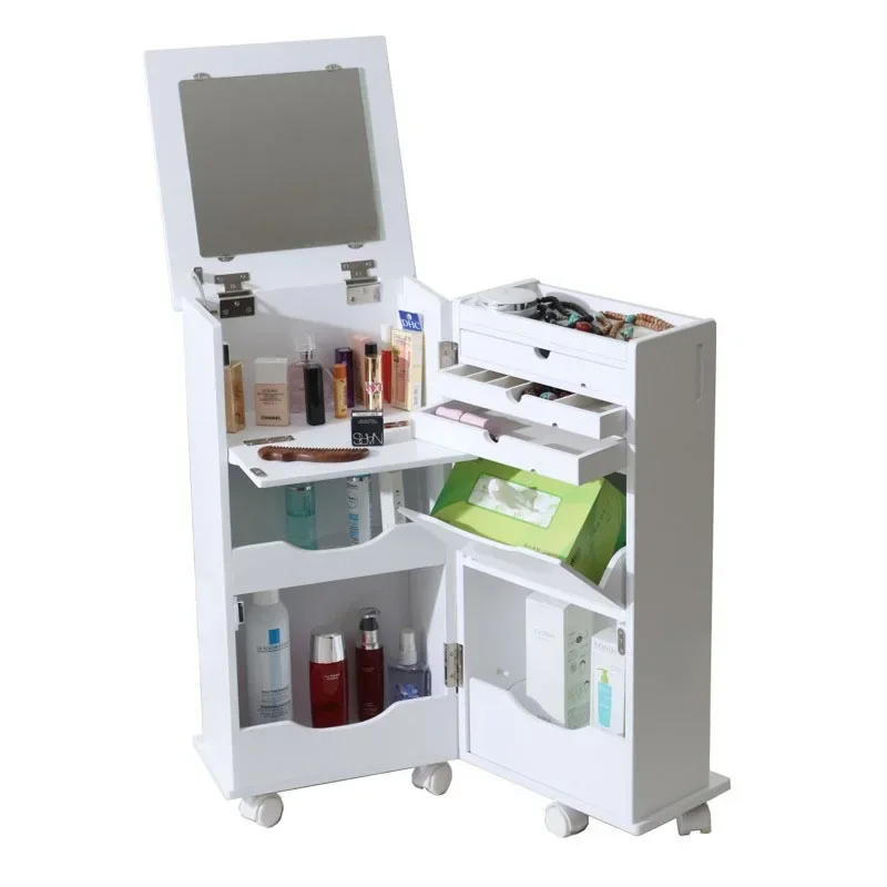 

-Folding Dressing Table Storage Cabinet Integrated Bedroom Small Apartment Mini Flip Mobile Cosmetic Cabinet