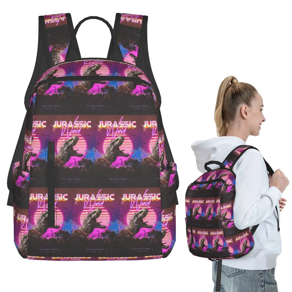 

New Jurassic World Dinosaur Backpack Student BookBag Kids School Bag Computer Shoulder Bags Boys Girls