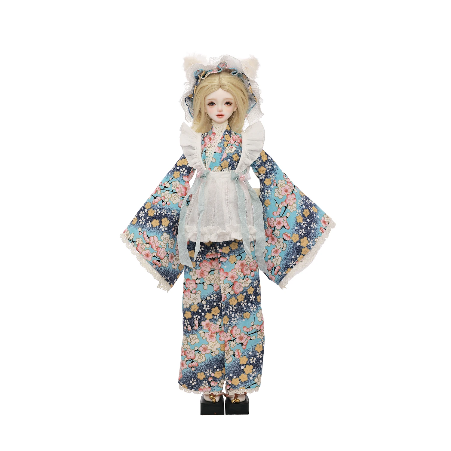 ShugaFairy Koti B Lalka BJD 1/4 - Ręcznie robiona, pozowalna, w stylu anime, japońska pokojówka, pełny zestaw kimona - Kolekcjonerska na zamówienie