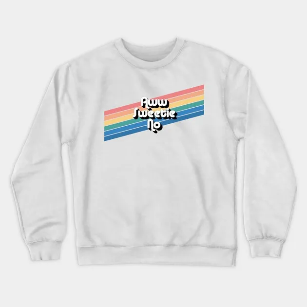 

Autumn and Winter Style Aww Sweetie No Rainbow Stripes Sweatshirt Trendy Retro - Inspired Design for Casual Wear