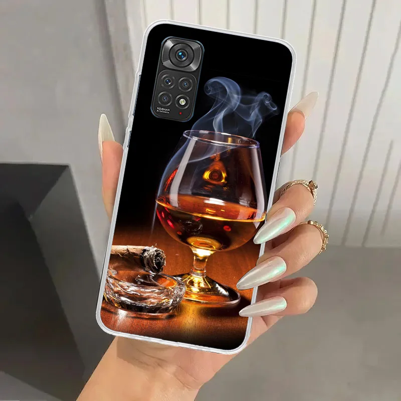 Cigar Whiskey Ice Drink Phone Case for Xiaomi Redmi Note 13 12S 12 11S 11 11T 11E 10S 9 Pro Plus 8 8T 9T 7 Soft Funda Print Shel