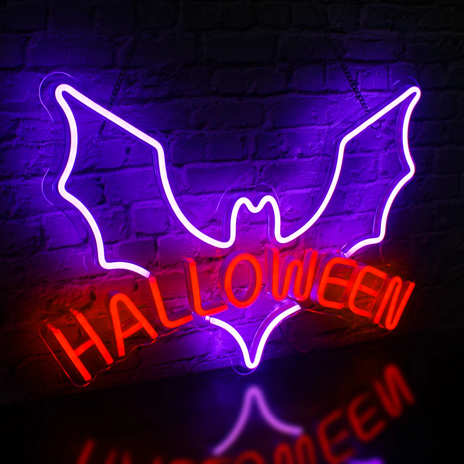 Halloween Neon Signs LED Bat Shaped Wall Light Up Sign For Festival Party Bar Man Cave Bedroom Scarey Mood LED Lights Neon Decor