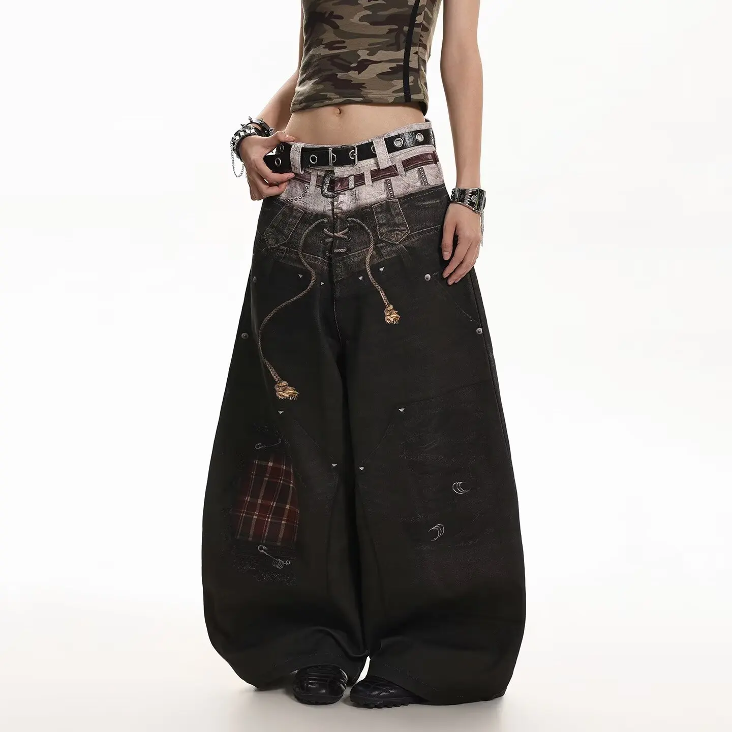 2026 Y2K Women Casuai Jeans American Fashion Loose Pants Harajuku Vintage Sweatpants Hip Hop Women Wide Leg Trousers New