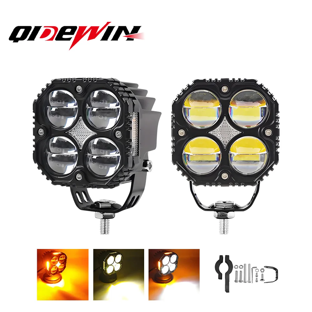 

U7 Прожекторы для мотоциклов Линза Белый Синий Красный Желтый Ангельские Глазки Светодиодные Мото Фара Автомобильные Светодиодные Противотуманные фары Мотоцикл Вождение Фара