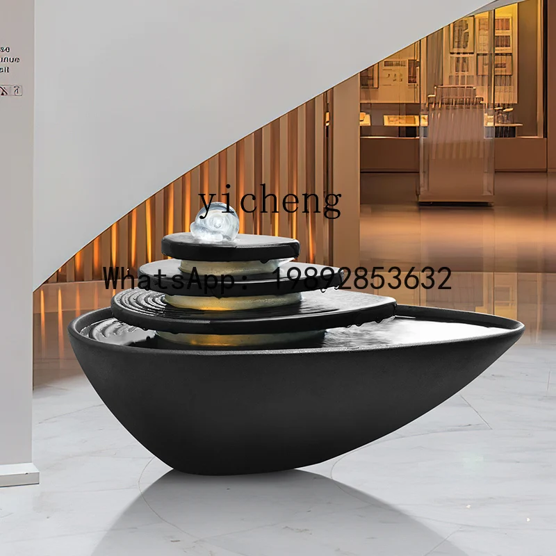 X7  Simple Modern Ornament Circulating Water Floor Water Feature Light Luxury Living Room Decoration Entrance