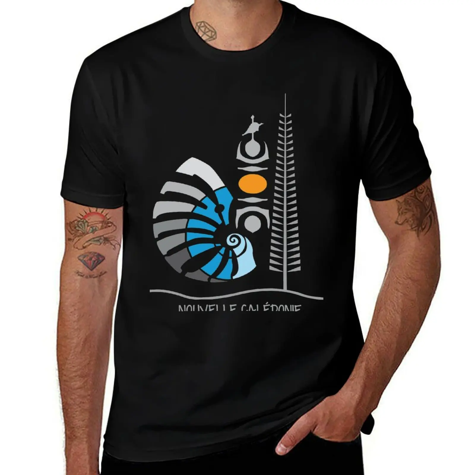 Emblem of New Caledonia - Coat of Arms - Polynesia T-Shirt customs kawaii clothes graphic tee shirt workout shirts for men