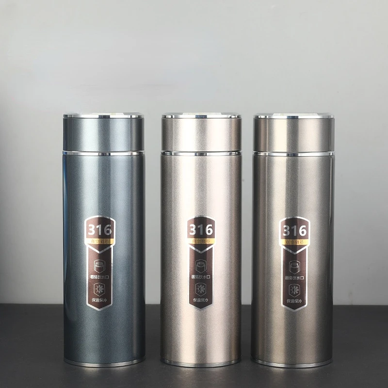 

New style 316 stainless steel vacuum thermos cup office tea infuser cup high-grade stainless steel thermos cup