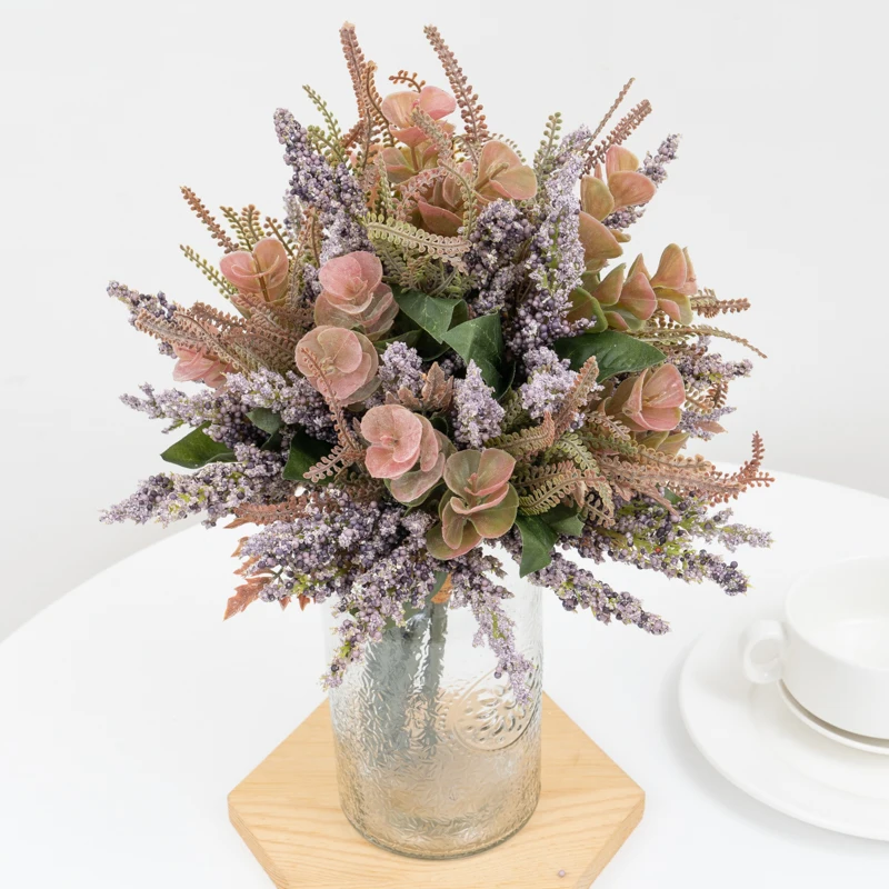 Artificial Foam Lavender Flower Wedding Home Fall Decoration High Quality Table Decoration Bridal Bouquet Plastic Fake Plants