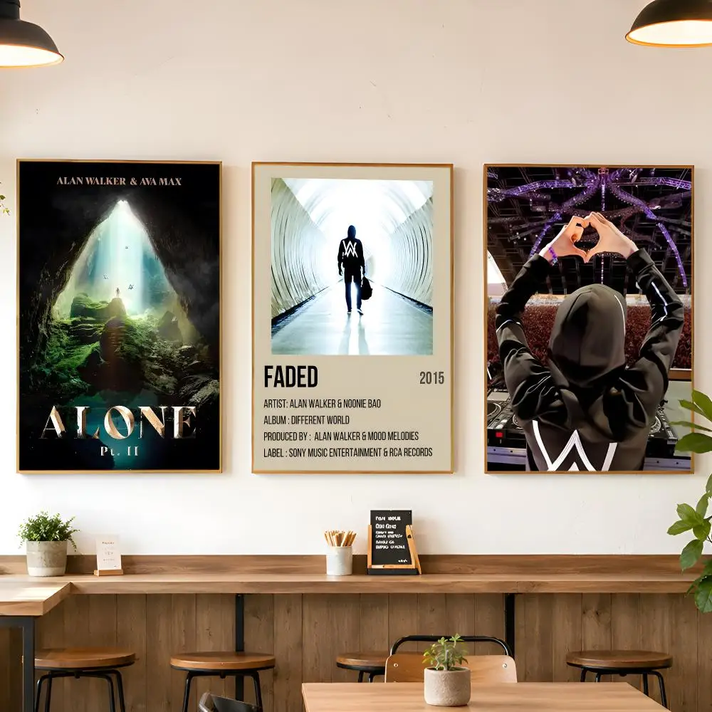 Popular Singer Edm Rave Dj A-Alan Walker Poster Matte Wall Peel And Stick Decor Bedroom Living Room Office Dorm Home