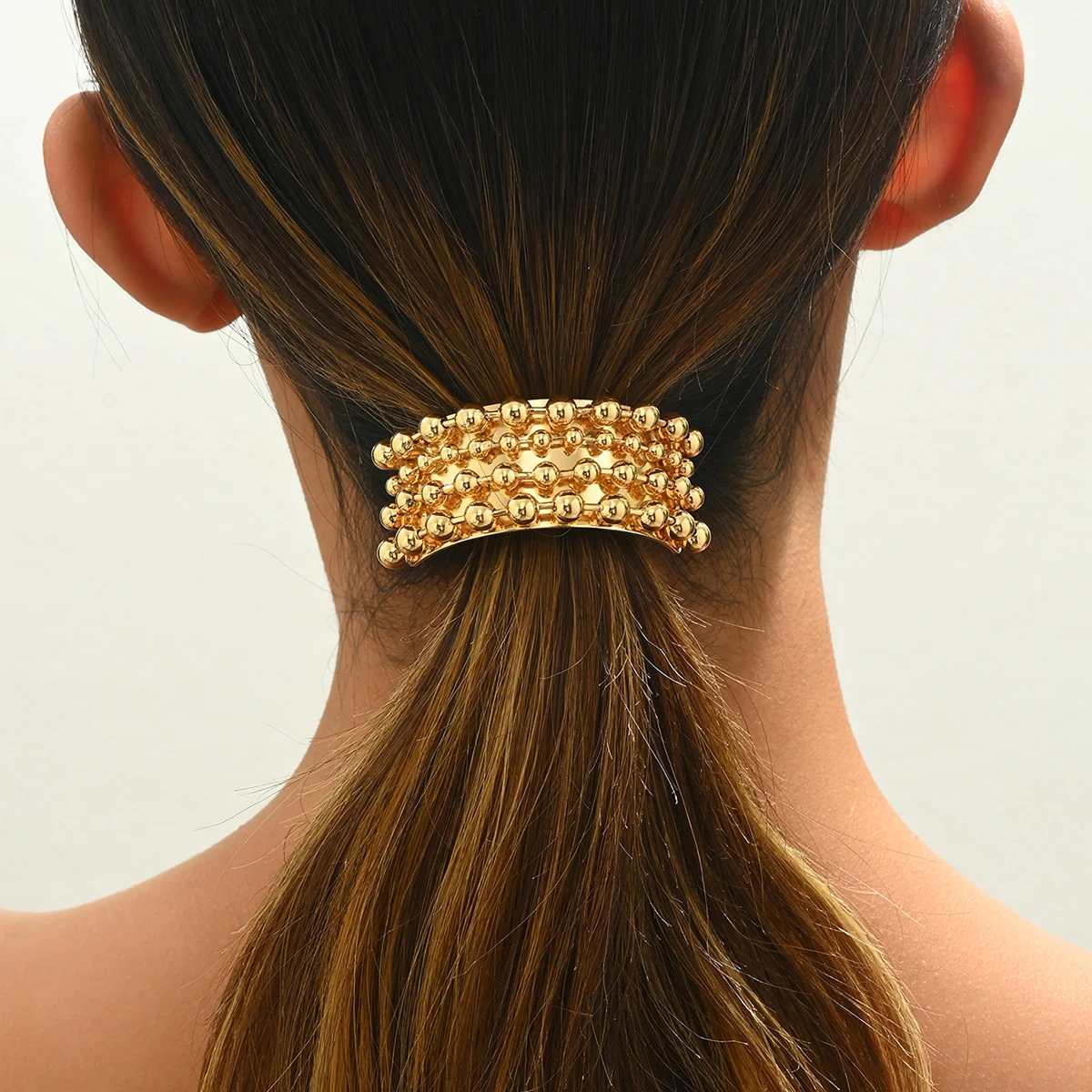 New simple U-shaped hair ties, hair clips, geometric square metal ponytail hair tie accessories