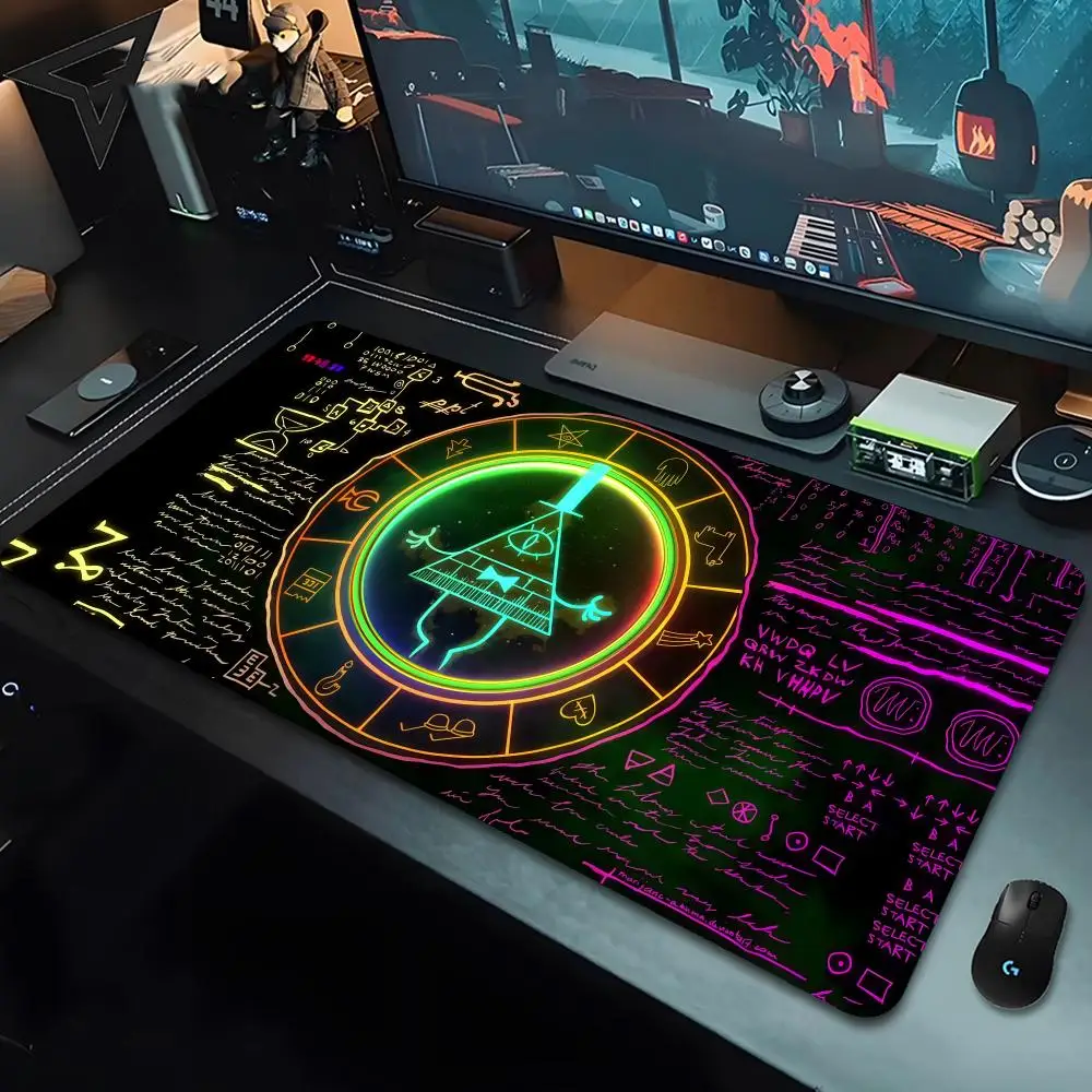 Bill Cipher Gravity Fall Mouse Pad, Kawaii Desk Mat, Geométrica, PC Gamer, Jogos, Computador, Escritório, Teclado, 90x40 cm