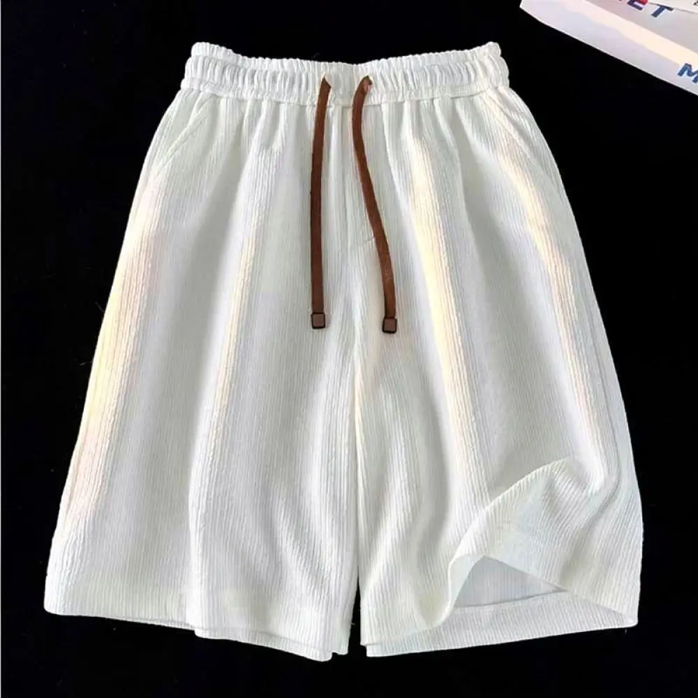 Breathable Mens Shorts Ice Silk Summer Casual Loose Quick Dry Beach Active Sport Fitness Straight Leg Wear Trousers