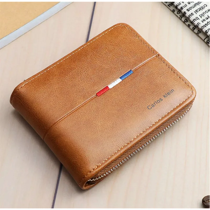 

2024 New Short Wallet Large Capacity Retro Wallet Multifunctional Oil Wax Leather Wallet