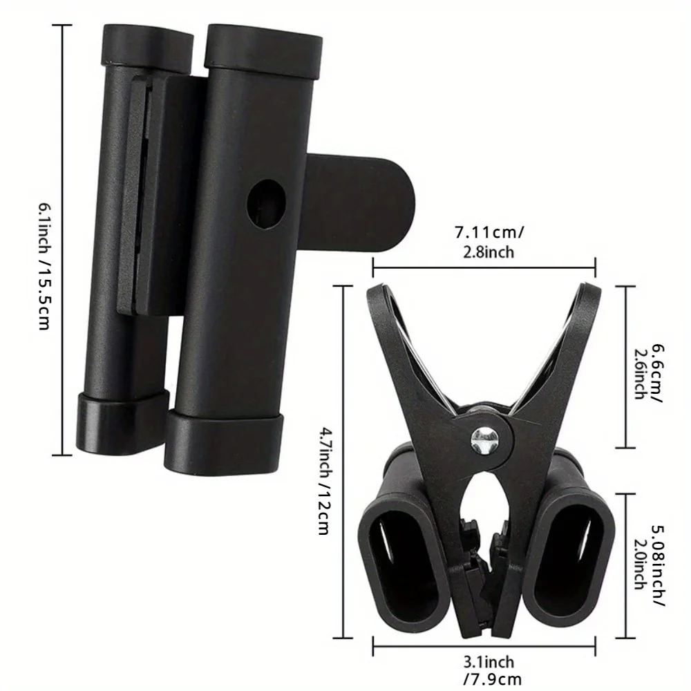 Drumstick Holder Structure Angle Adjustable Clip On Drum Stick Holder Container for 2 Pair Sticks Or Brushes