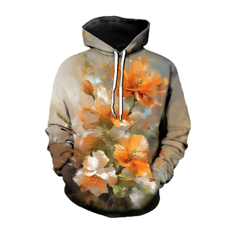 

New Floral Flower Hoodies 3D Print Women's Casual Hooded Sweatshirts Streetwear Pullover Y2K Tops Tracksuit Unisex Coat Clothing