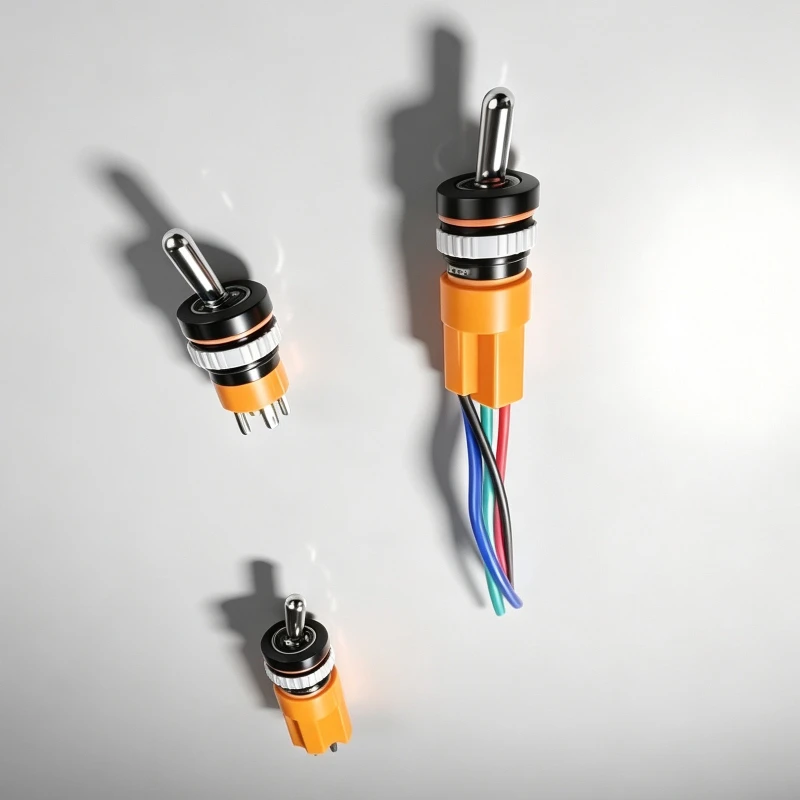 2 Positions 3 Positions 20A 16MM Metal Toggle Switch Waterproof High Current Large Handle 1NO/1NC with LED Light Toggle Switches