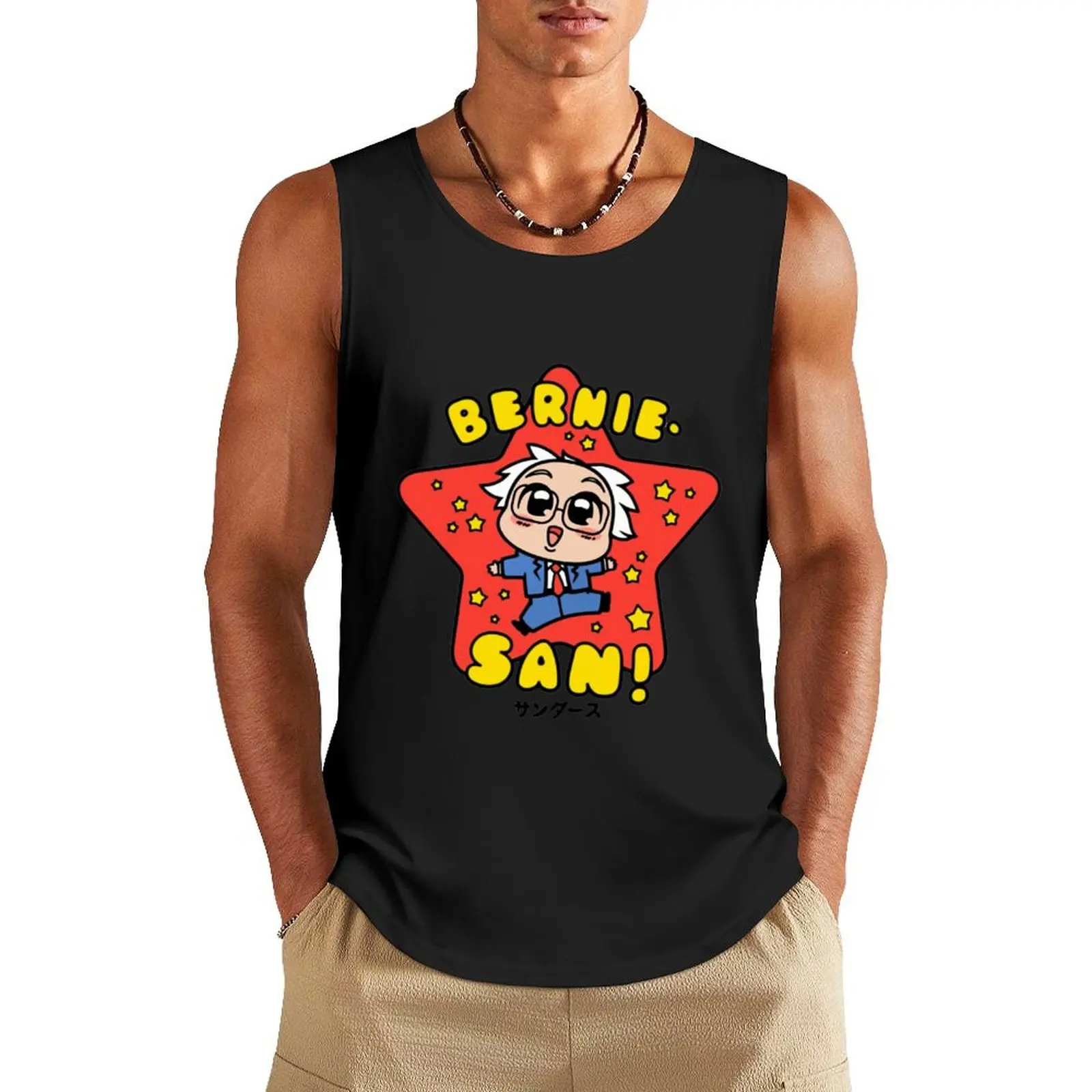 

Bernie San Tank Top gym shirt men Sleeveless men gym t-shirts Male clothes