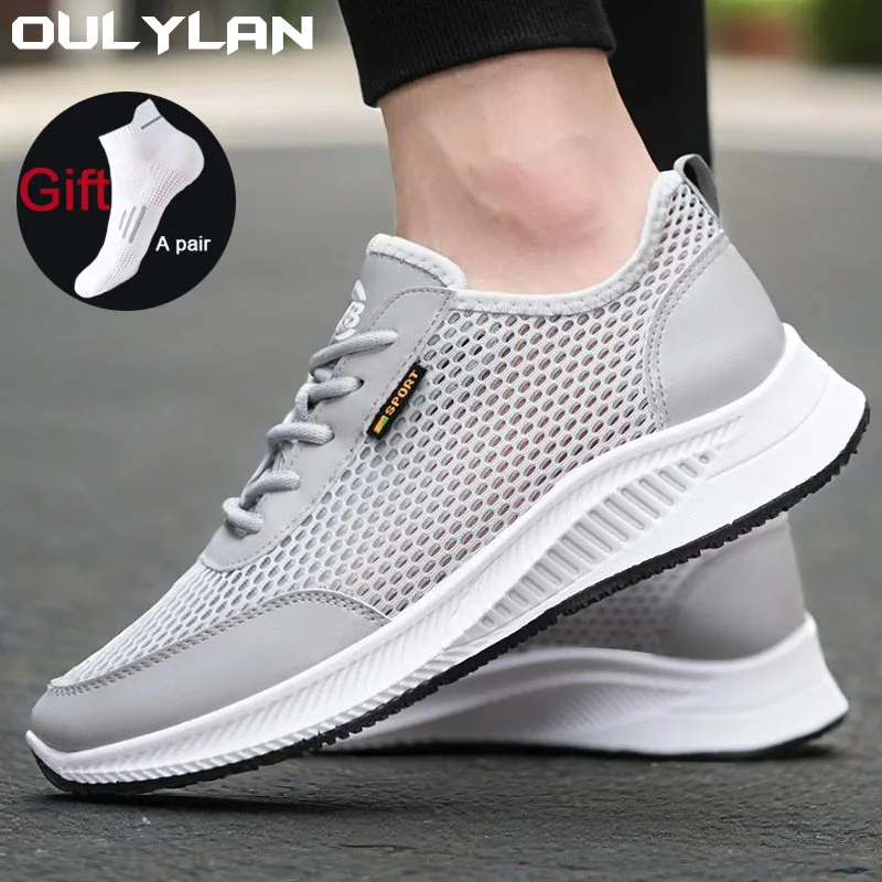 Oulylan Scarpe da ginnastica casual leggere da esterno Scarpe da corsa in rete da uomo Nuove scarpe sportive da uomo traspiranti estive grigie per scarpe da ginnastica da uomo